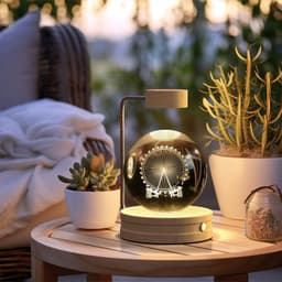 image-Crystal Ball Cosmic Dinosaur Indoor Night Light USB Power Warm Bedside Light Birthday Gift Night Lamp
