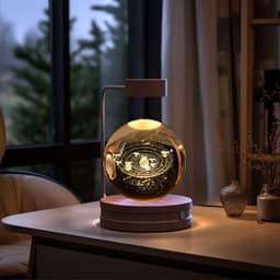 image-Crystal Ball Cosmic Dinosaur Indoor Night Light USB Power Warm Bedside Light Birthday Gift Night Lamp