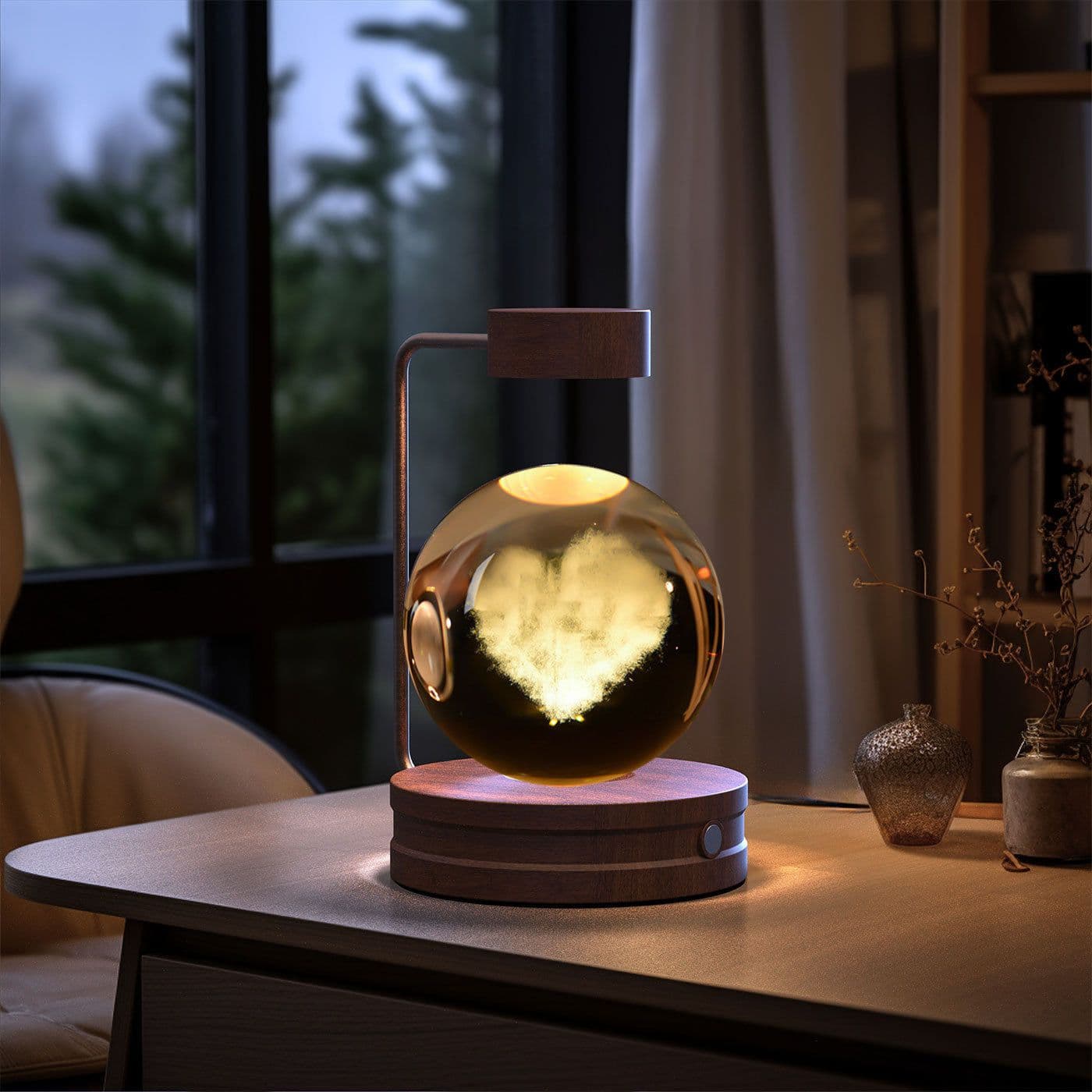 image-Crystal Ball Cosmic Dinosaur Indoor Night Light USB Power Warm Bedside Light Birthday Gift Night Lamp