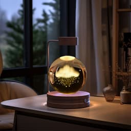 image-Crystal Ball Cosmic Dinosaur Indoor Night Light USB Power Warm Bedside Light Birthday Gift Night Lamp