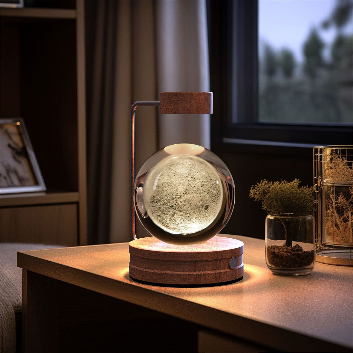 image-Crystal Ball Cosmic Dinosaur Indoor Night Light USB Power Warm Bedside Light Birthday Gift Night Lamp