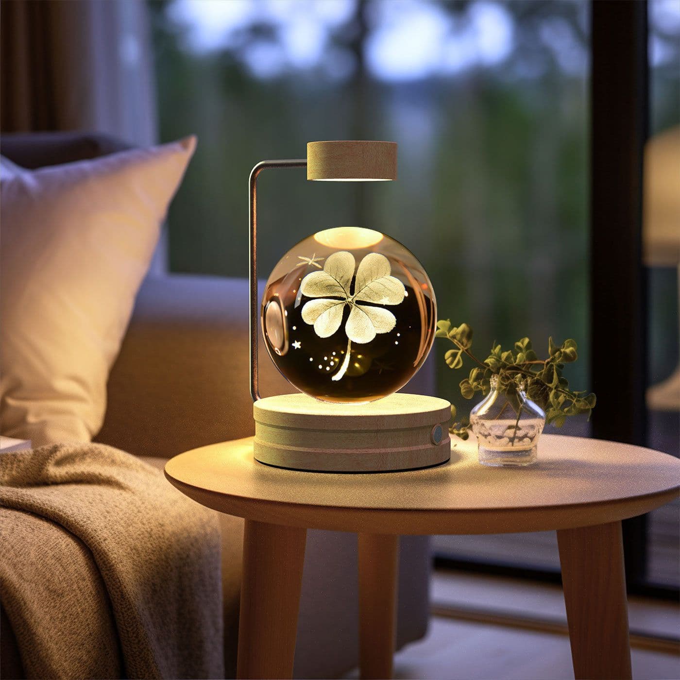 image-Crystal Ball Cosmic Dinosaur Indoor Night Light USB Power Warm Bedside Light Birthday Gift Night Lamp