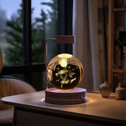 image-Crystal Ball Cosmic Dinosaur Indoor Night Light USB Power Warm Bedside Light Birthday Gift Night Lamp