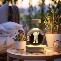 image-Crystal Ball Cosmic Dinosaur Indoor Night Light USB Power Warm Bedside Light Birthday Gift Night Lamp