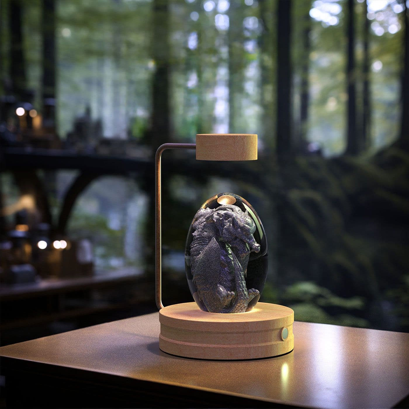 image-Crystal Ball Cosmic Dinosaur Indoor Night Light USB Power Warm Bedside Light Birthday Gift Night Lamp