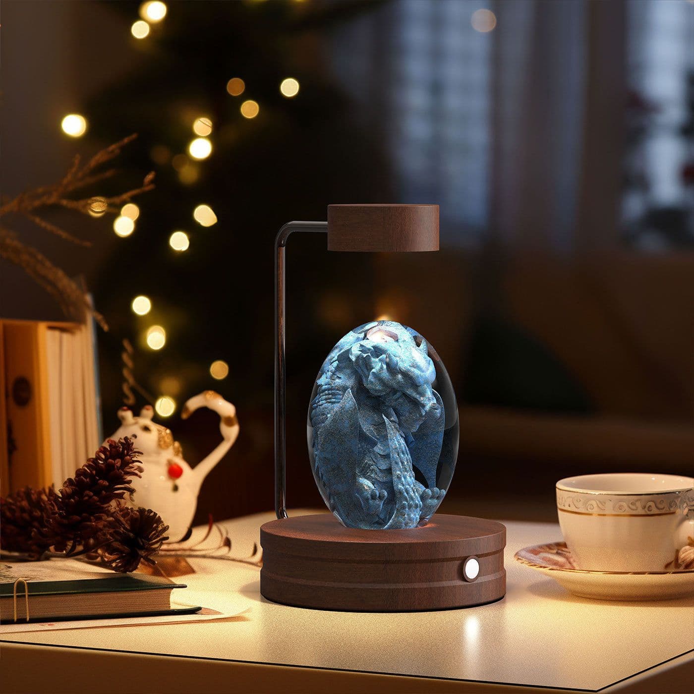 image-Crystal Ball Cosmic Dinosaur Indoor Night Light USB Power Warm Bedside Light Birthday Gift Night Lamp