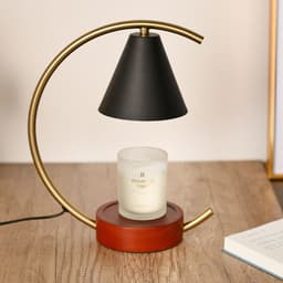 image-Wooden Base Fused Candle Lamp Bedroom