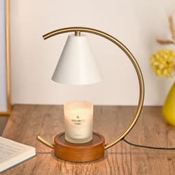 image-Wooden Base Fused Candle Lamp Bedroom