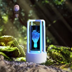 image-Creative 2 In 1 Audio Acrylic Crystal Lamp And Bluetooth Speaker Valentine's Day Gift Touch Night Lamp