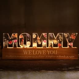 image-Mother's Day Custom Flower Printed LED Night Light Creative Gift Printing Acrylic Night Light Text Birthday Flower Ornaments