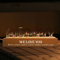 image-Mother's Day Custom Flower Printed LED Night Light Creative Gift Printing Acrylic Night Light Text Birthday Flower Ornaments