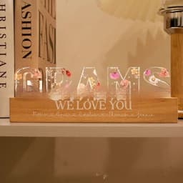 image-Mother's Day Custom Flower Printed LED Night Light Creative Gift Printing Acrylic Night Light Text Birthday Flower Ornaments
