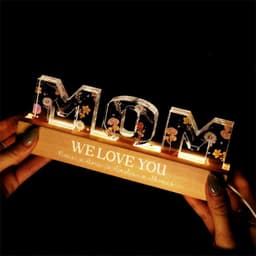 image-Mother's Day Custom Flower Printed LED Night Light Creative Gift Printing Acrylic Night Light Text Birthday Flower Ornaments