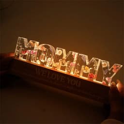 image-Mother's Day Custom Flower Printed LED Night Light Creative Gift Printing Acrylic Night Light Text Birthday Flower Ornaments