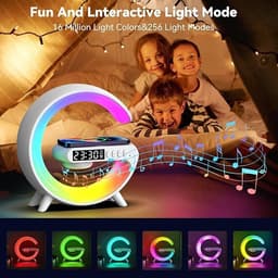 image-New Intelligent G Shaped LED Lamp Bluetooth Speake Wireless Charger Atmosphere Lamp App Control For Bedroom Home Decor