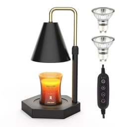 image-RAINBEAN Candle Warmer Lamp With Timer Adjustable Height Electric Candle Warmer Dimmable With 2 Bulbs Wax Melt Warmer