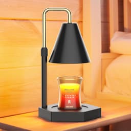 image-RAINBEAN Candle Warmer Lamp With Timer Adjustable Height Electric Candle Warmer Dimmable With 2 Bulbs Wax Melt Warmer