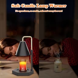 image-RAINBEAN Candle Warmer Lamp With Timer Adjustable Height Electric Candle Warmer Dimmable With 2 Bulbs Wax Melt Warmer