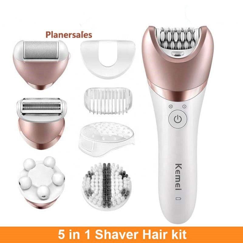 image-Women Epilator Shaver Hair Remover Facial Cleaner Kit