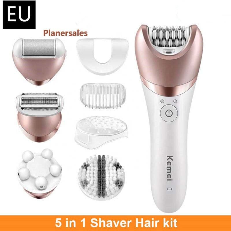 image-Women Epilator Shaver Hair Remover Facial Cleaner Kit