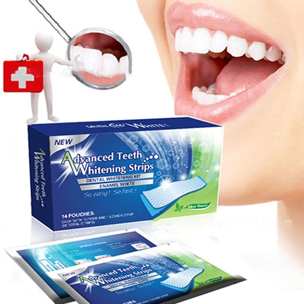 image-Gel Teeth Whitening Strips Oral Hygiene Care Double Elastic Teeth Strips Whitening Dental Bleaching Tools