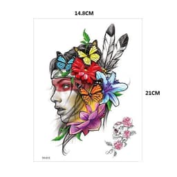 image-Waterproof Temporary Tattoo Sticker Old School Fox Spell Flash Tattoos Cat Eyes Skull Body Art Arm Fake Tatoo Women Men