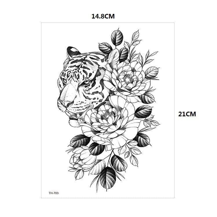 image-Waterproof Temporary Tattoo Sticker Old School Fox Spell Flash Tattoos Cat Eyes Skull Body Art Arm Fake Tatoo Women Men