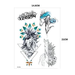 image-Waterproof Temporary Tattoo Sticker Old School Fox Spell Flash Tattoos Cat Eyes Skull Body Art Arm Fake Tatoo Women Men