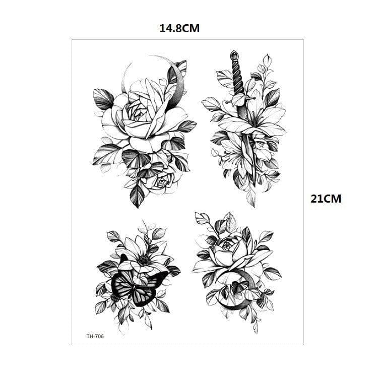 image-Waterproof Temporary Tattoo Sticker Old School Fox Spell Flash Tattoos Cat Eyes Skull Body Art Arm Fake Tatoo Women Men