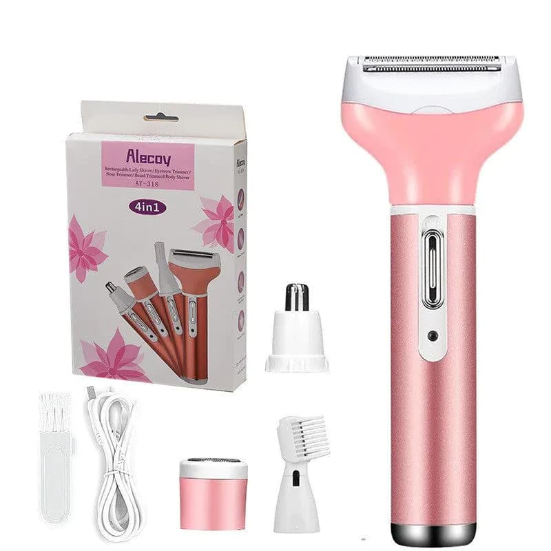 image-4-In-1 Lady Shaver Multi-Function Electric Eyebrow Trimmer Armpit And Leg Hair Remover Hair Removal Instrument