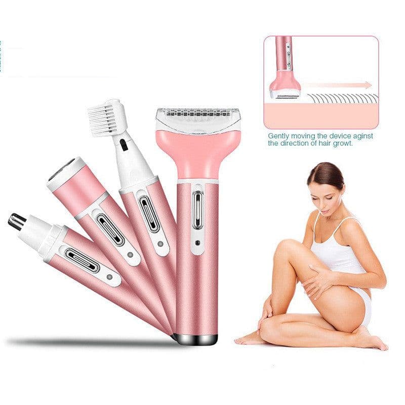 image-4-In-1 Lady Shaver Multi-Function Electric Eyebrow Trimmer Armpit And Leg Hair Remover Hair Removal Instrument