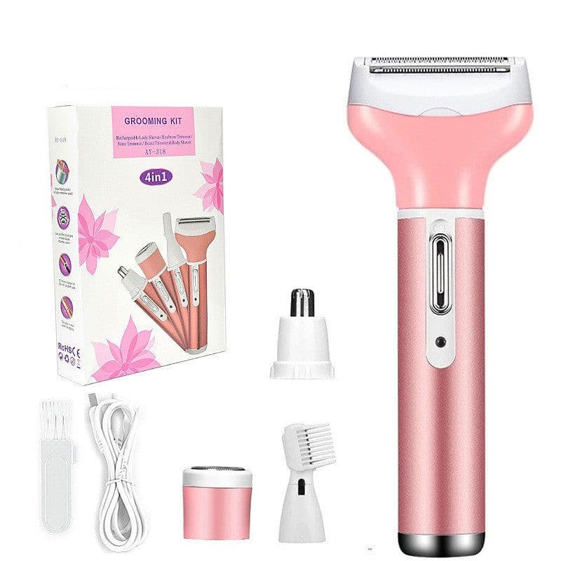 image-4-In-1 Lady Shaver Multi-Function Electric Eyebrow Trimmer Armpit And Leg Hair Remover Hair Removal Instrument