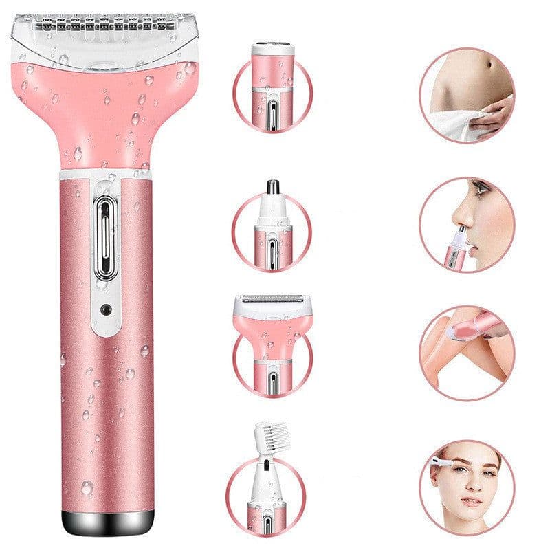 image-4-In-1 Lady Shaver Multi-Function Electric Eyebrow Trimmer Armpit And Leg Hair Remover Hair Removal Instrument