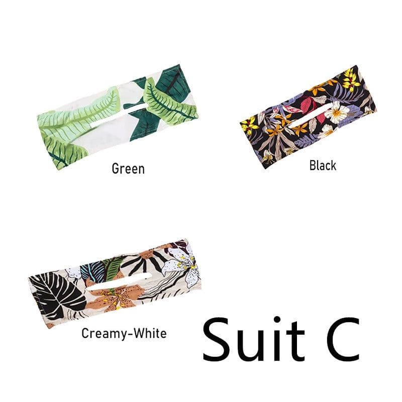 image-Printed Headband Hair Coiler French Vintage Bow
