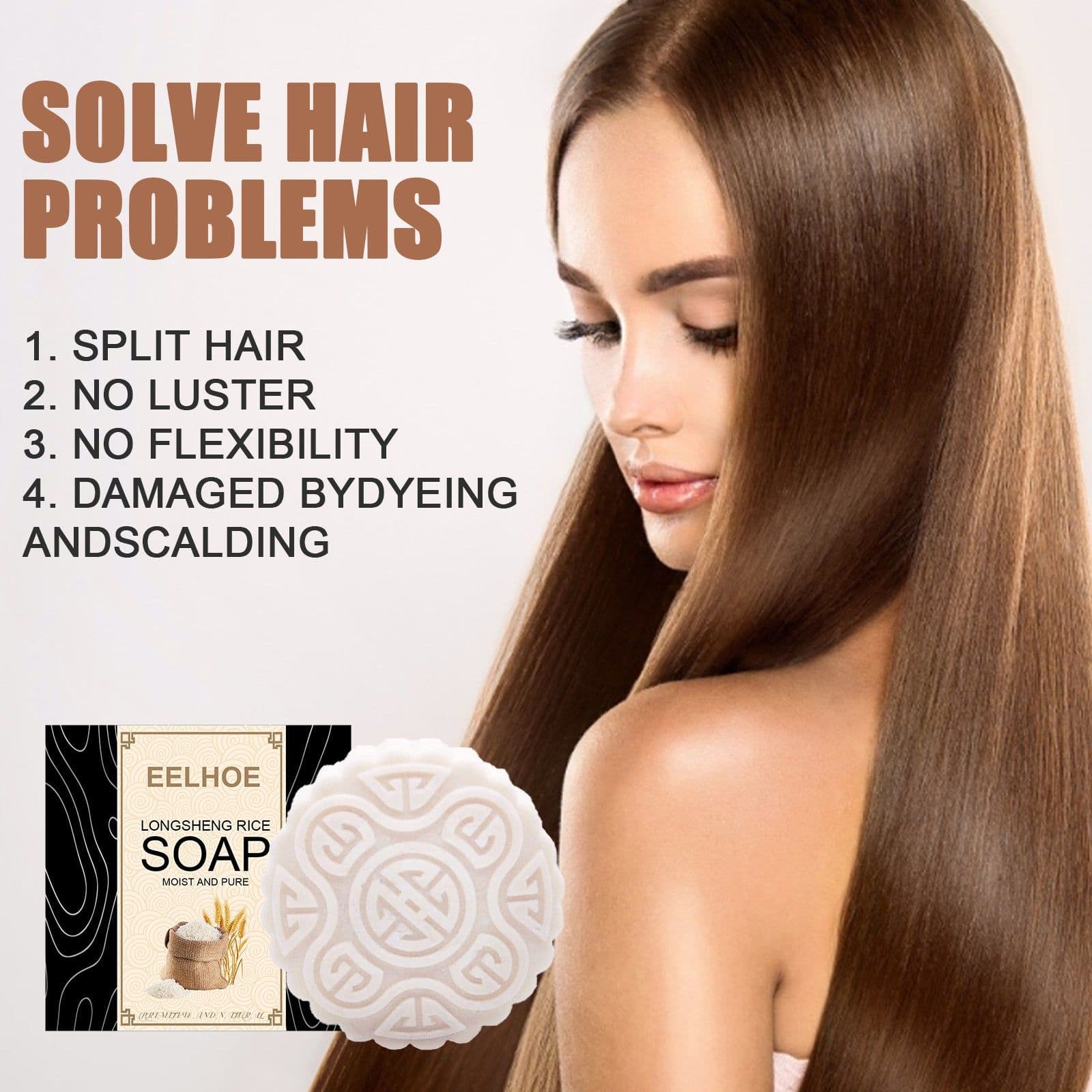 image-Water Soap Shampoo Soap Nourishes Frizz, Conditioner And Softens Hair