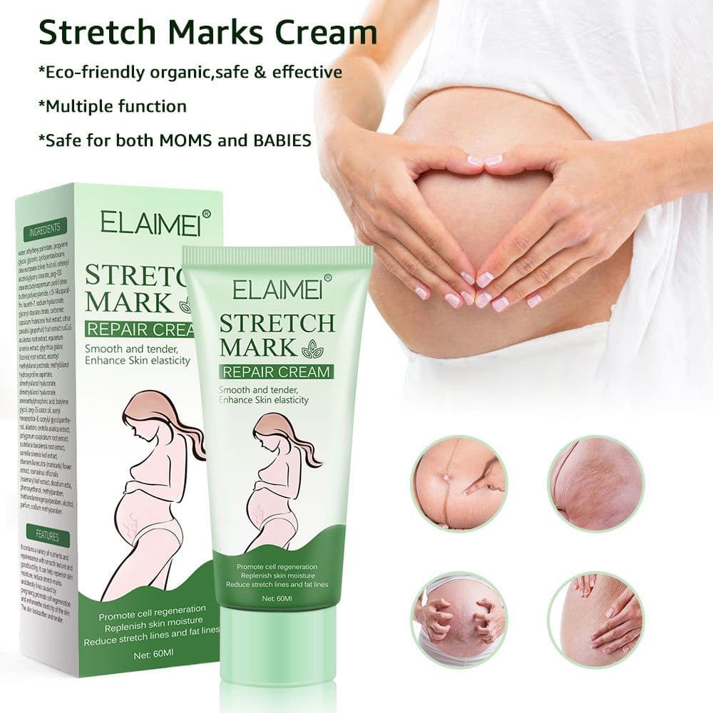 image-Stretch Mark Repair Cream Smooth Tender Enhance Skin Elastictiy Acne Repair 60ml Anti-Aging Cream Pregnancy Scars