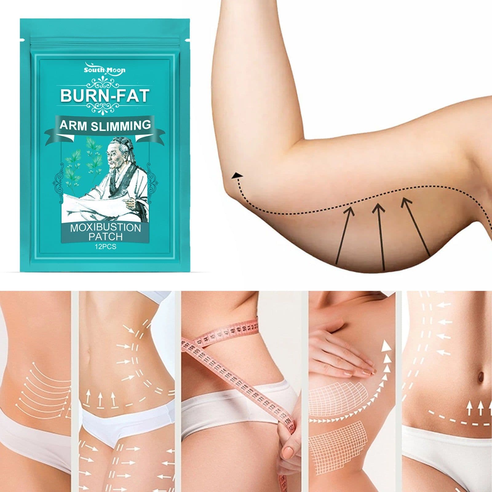 image-Thin Arm Patch Weight Loss Stickers Cellulite Removal Fat Burning Slimming Body Massage Shaping Care Herbal Plaster
