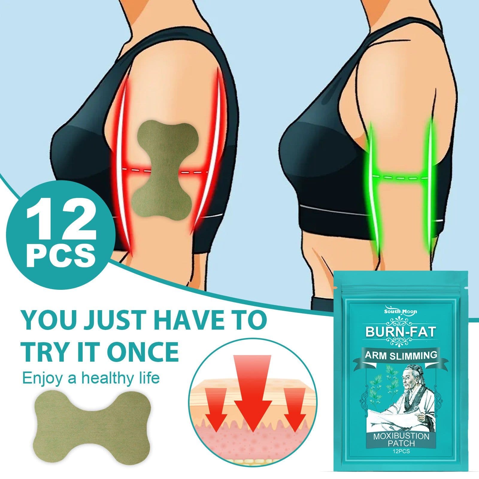 image-Thin Arm Patch Weight Loss Stickers Cellulite Removal Fat Burning Slimming Body Massage Shaping Care Herbal Plaster