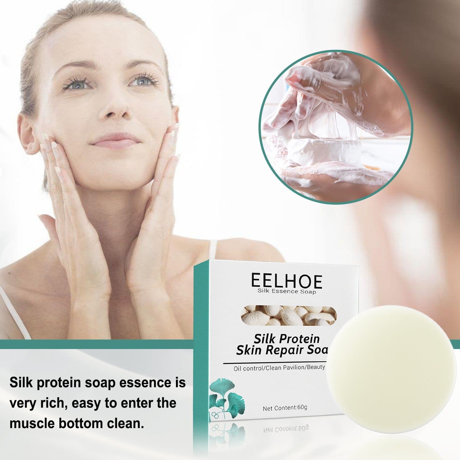 image-Skin Repair & Cleansing Silk Protein Mask Soap