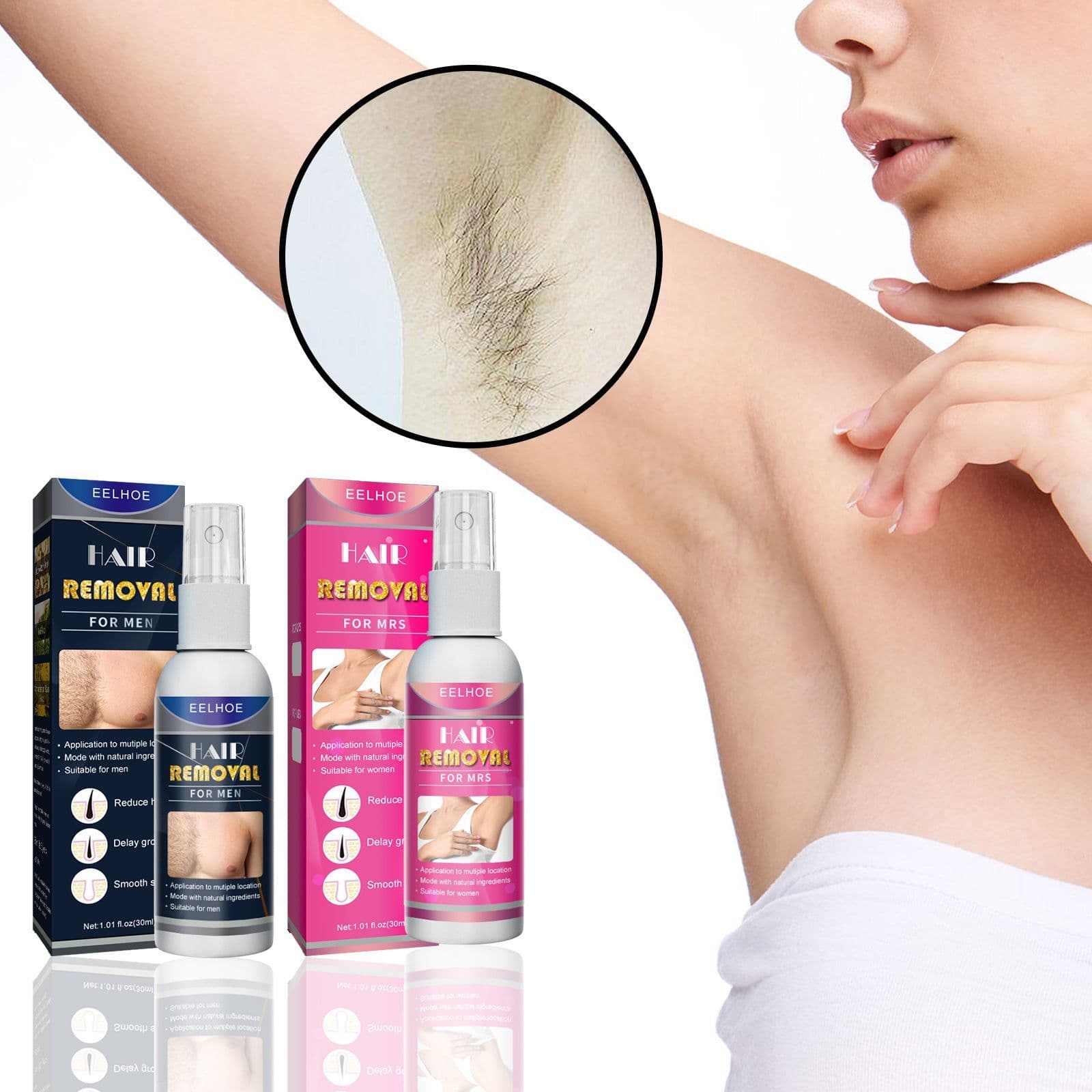 image-Gentle And Painless Hair Removal Spray For Underarm Private Area