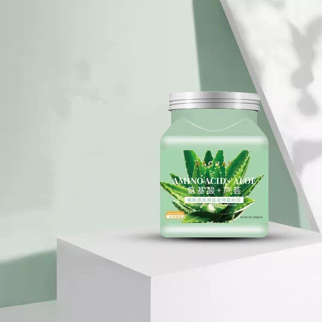 image-Aloe Vera Skin Beautifying Moisturizing Rejuvenating Sea Salt Body Scrub