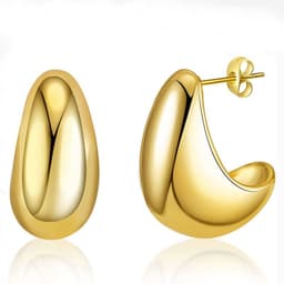 image-Metal Water Drop Earrings With A Sense Of Niche Luxury