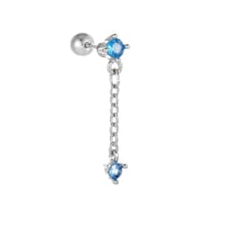 image-Fashion Jewelry Piercing Star Moon Cubic Zirconia Stainless Steel Pendant Cartilage Earring Chain Hoop Earring