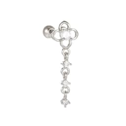 image-Fashion Jewelry Piercing Star Moon Cubic Zirconia Stainless Steel Pendant Cartilage Earring Chain Hoop Earring