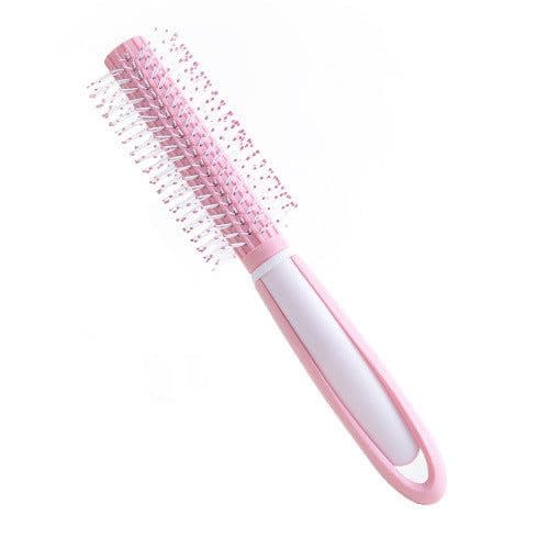 image-Household Curling Comb With Inner Buckle Shape Hairdressing Cylinder Roller Comb