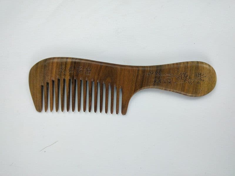 image-Sandalwood Comb Wooden Hair Comb Green Sandalwood Meridian Wooden Comb