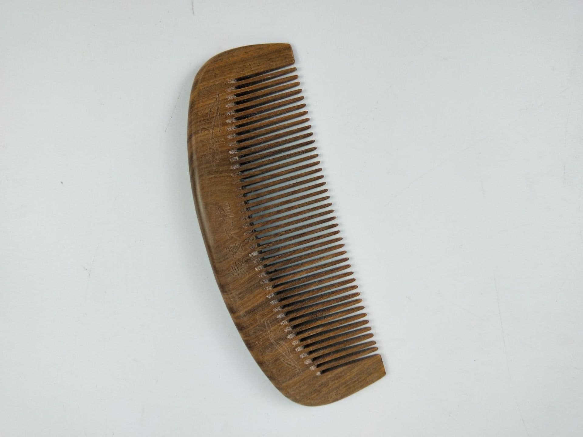 image-Sandalwood Comb Wooden Hair Comb Green Sandalwood Meridian Wooden Comb