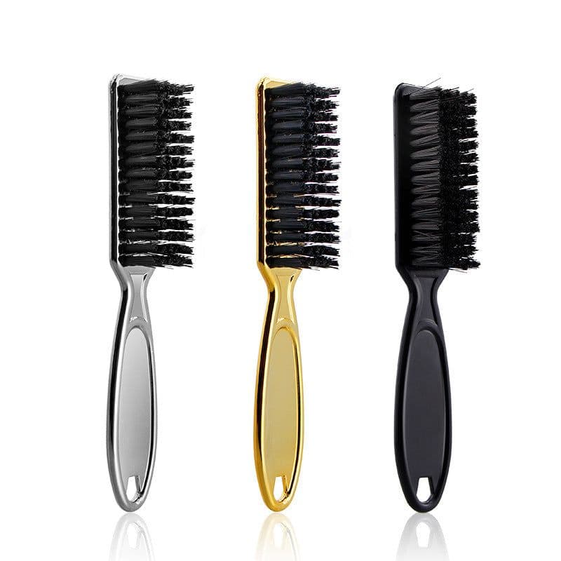 image-Retro Gradient oil Head Electroplating Broken Hair Sweeping Neck Cleaning Beard Brush Hair Salon Hairdressing