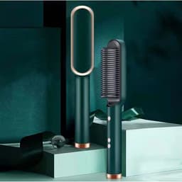 image-New 2 In 1 Hair Straightener Hot Comb Negative Ion Curling Tong Dual-purpose Electric Hair Brush