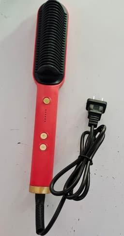 image-New 2 In 1 Hair Straightener Hot Comb Negative Ion Curling Tong Dual-purpose Electric Hair Brush